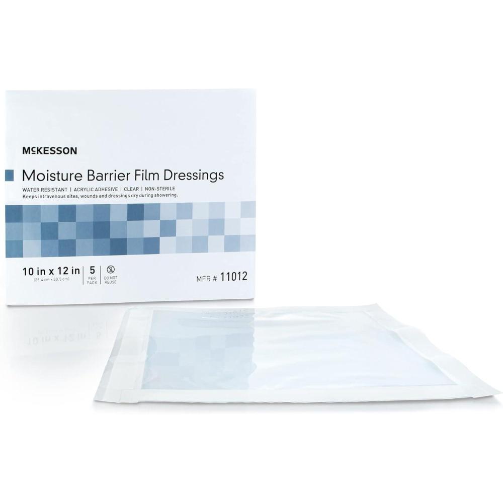 image:imageMcKesson Moisture Barrier Film Dressings WaterResistant Wound Protector for Showering 10 in x 12 in 5 Count 1 Pack