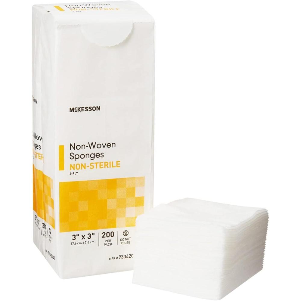 image:imageMcKesson NonWoven Sponges NonSterile 4Ply PolyesterRayon 3 in x 3 in 200 per Pack 1 Pack