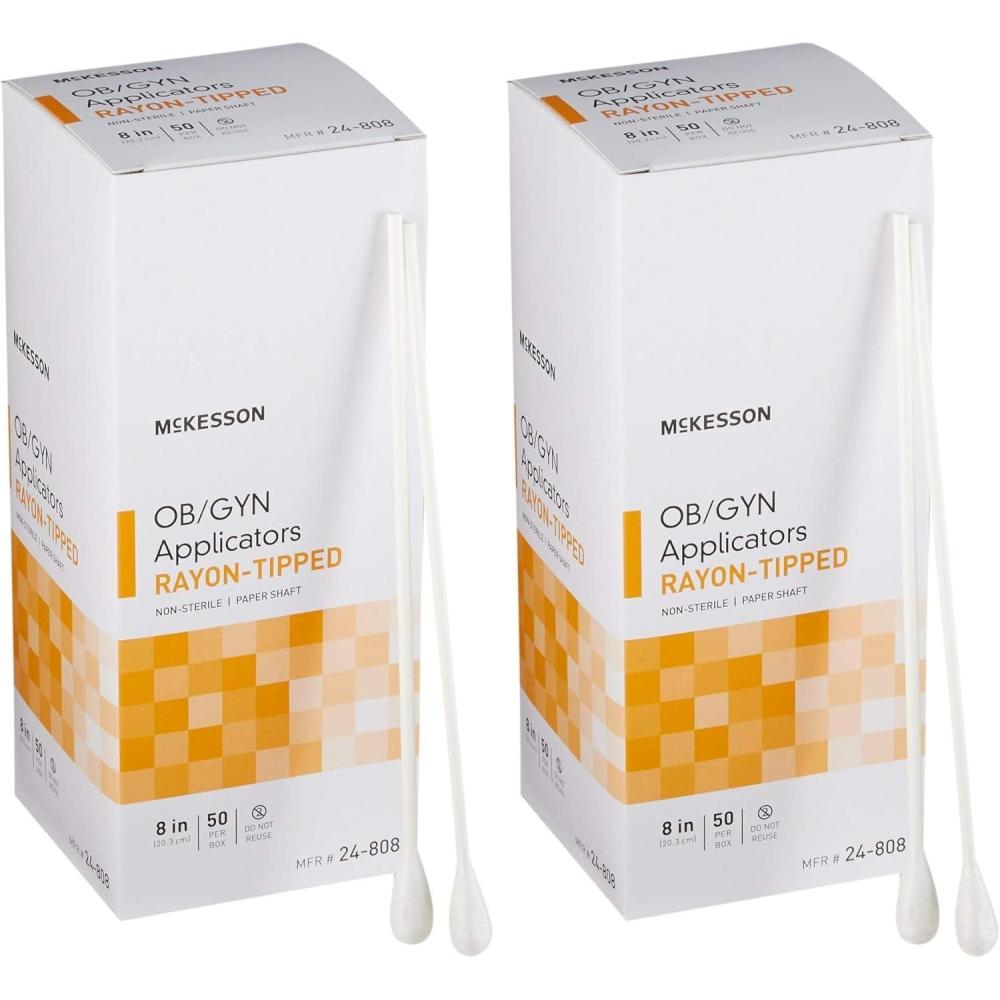 image:imageMcKesson OBGYN Applicators Rayon Tipped NonSterile 8 in 50 Count 1 Pack50 ct Pack of 2
