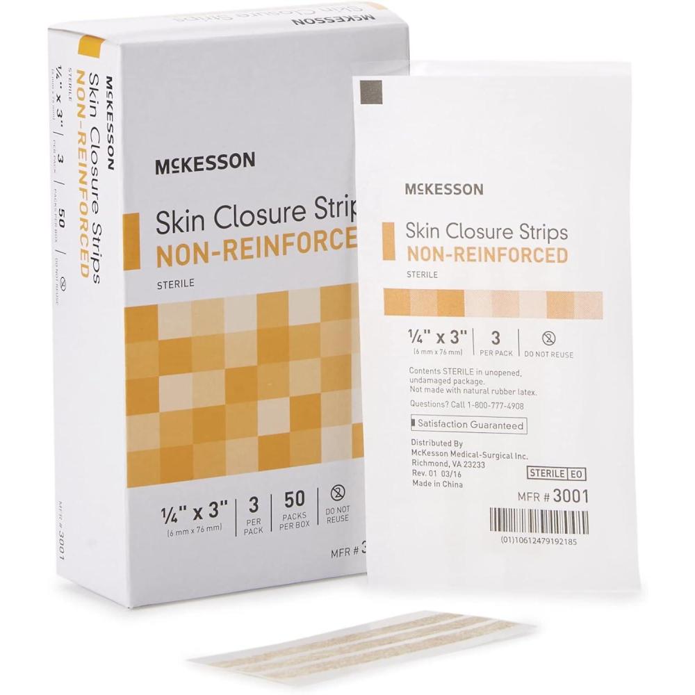 image:imageMcKesson Skin Closure Strips Sterile NonReinforced 14 in x 3 in 50 Count
