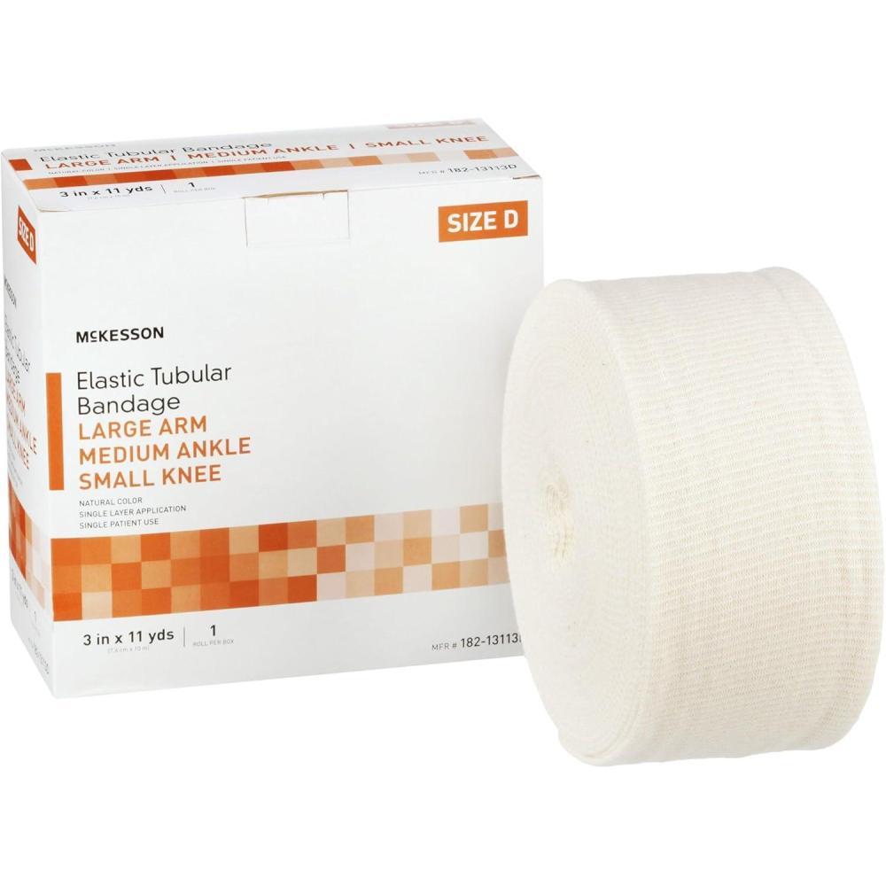 image:imageMcKesson Spandagrip Tubular Bandage Elastic Support with Compression for Large Thighs Size G 4 12 in x 11 yd 1 Count 12 Packs 12 TotalSize D 1 Count