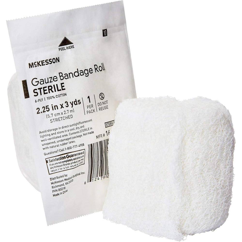 image:imageMcKesson Sterile Gauze Roll Bandages 6ply Premium Medical Supplies amp First Aid Supplies Bandage Wrap Vet Wrap 96 Pack 34 in x 36 Yards225 x 3 yd 96 Count