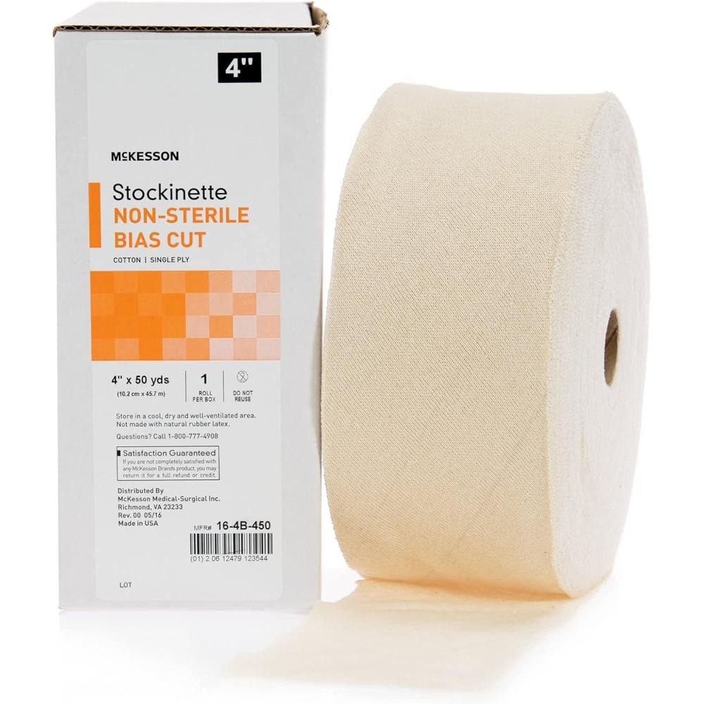 image:imageMcKesson Stockinette Bandage Wrap  Cotton Single Ply NonSterile Bias Cut  Size 1 4 in x 50 yd 1 Count 1 Pack