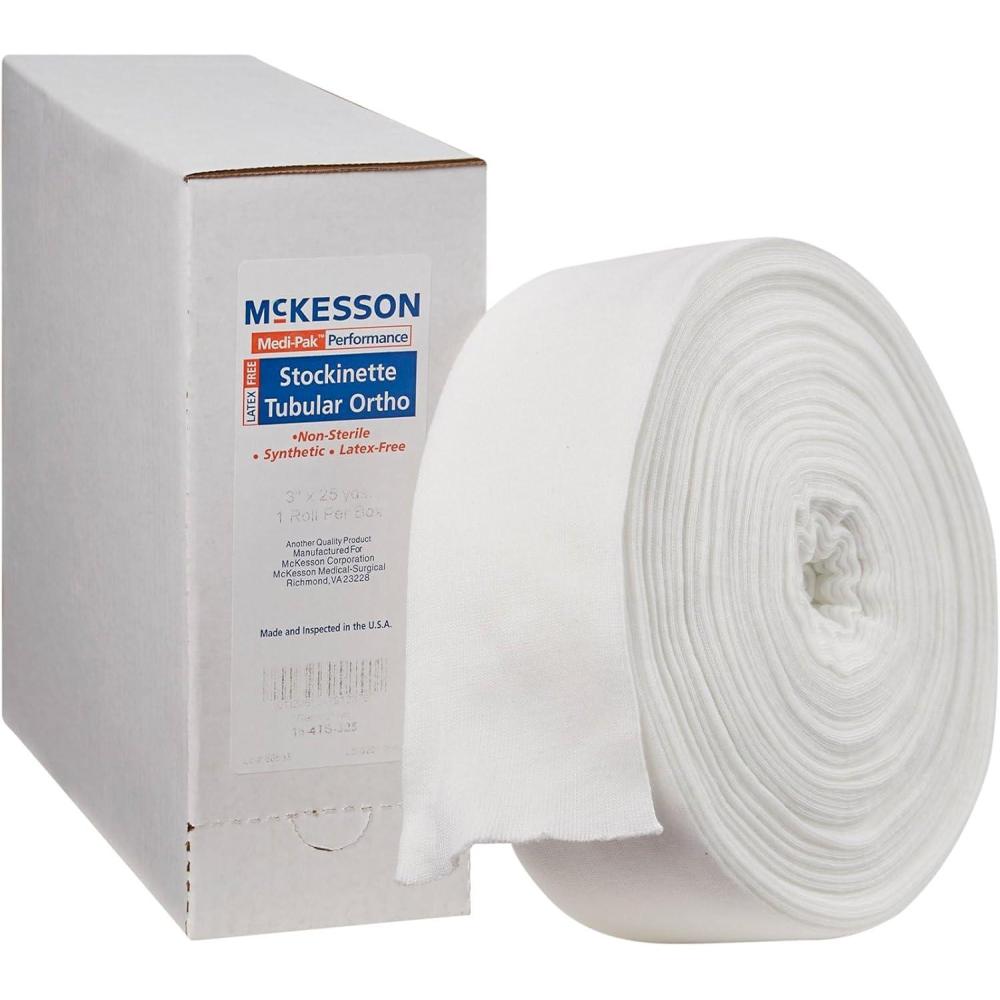 image:imageMcKesson Stockinette NonSterile Polyester Tubular LatexFree 3 in x 25 yds 1 Count 1 Pack