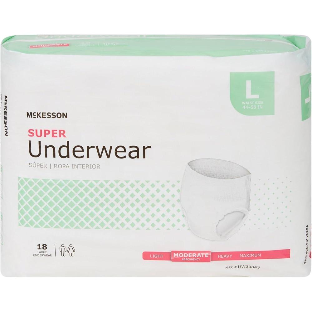 image:imageMcKesson Super Adult Incontinence Underwear 22 Count Moderate Absorbency Small 2034 in Unisex Bladder Leak Protection PullOn Style with TearAway Sides Postpartum and Incontinence SupportLarge