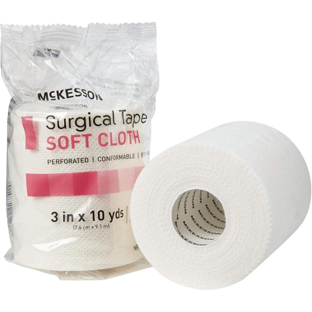 image:imageMcKesson Surgical Tapes NonSterile Soft Cloth Breathable 3 in x 10 yd 1 Roll 12 Packs 12 Total
