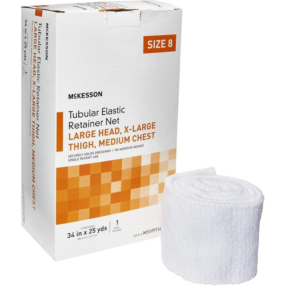 image:imageMcKesson Tubular Elastic Retainer Net Dressing NonSterile XS Head Small Shoulder Thigh Size 5 14 12 in x 25 yd 1 Count 1 PackSize 8 10 Count