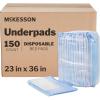 McKesson Underpads Disposable Bed Pads 23″ x 36″ [15 Count], Light Absorbency, Fluff Incontinence Chux Pads for Adults, Elderly, and Baby, Pee Pads(150 Count (Pack of 1))
