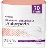 McKesson Underpads Disposable Bed Pads 24″ x 36″ [5 Count], Maximum Absorbency, Maximum Breathable Incontinence Chux Pads for Adults, Elderly, and Baby, Pee Pads(70 Count)