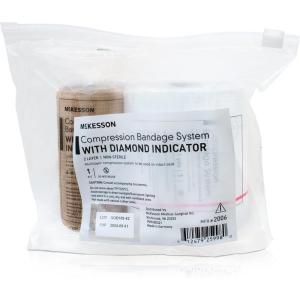 McKesson 2 Layer Compression Bandage System, Non-Sterile, Brown, [4 in. X 7-1/10 yd.] / [4 in. X 6-9/10 yd.], 1 Count, Elastic Wrap for Wound Care, Edema, Venous Leg Ulcers, Swelling Control