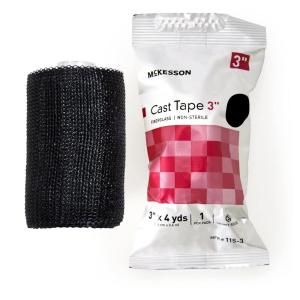 McKesson Cast Tape, Fiberglass, Black, 3 in x 4 yds, 1 Count, 10 Packs, 10 Total