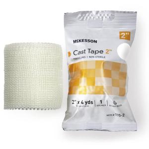 McKesson Cast Tape, Fiberglass, White, 2 in x 4 yds, 1 Count, 10 Packs, 10 Total