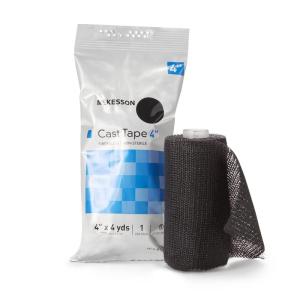 McKesson Casting Tape, Water-Activated Resin Weight Bearing Cast Tape – Black, 4 in x 12 ft, 1 Count, 10 Packs, 10 Total