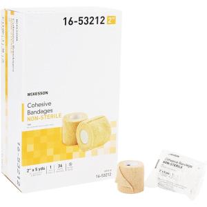 McKesson Cohesive Bandages, Non-Sterile, Compression Bandage, 2 in x 5 yd, 1 Count, 36 Packs, 36 Total