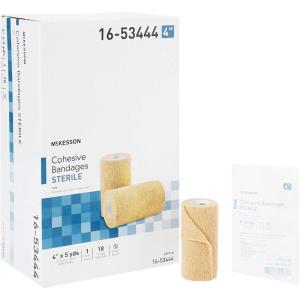 McKesson Cohesive Bandages, Sterile, 3 in x 5 yd, 1 Count, 24 Packs, 24 Total(4 Inch X 5 Yard  1 Count)