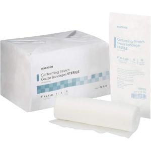 McKesson Conforming Stretch Gauze Bandages, Sterile, 4 in x 4 1/10 yd, 12 Count(6″ x 4.1 yd  48 Count)