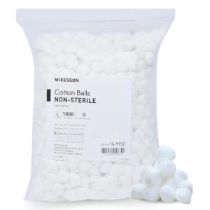 McKesson Cotton Balls [2000 Count] Bulk, 100% Pure Cotton Balls for Face, Nail Polish Remover, Makeup, Medium(Large (1000 Count))