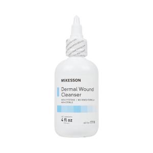 McKesson Dermal Wound Cleanser, Non-Sterile, Non-Cytotoxic, Rinse-Free Formula, 4 fl oz