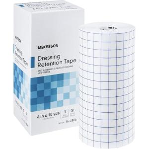 McKesson Dressing Retention Tape, Non-Sterile, Grid Guidelines, 4 in x 10 yd, 1 Roll(6 Inch X 10 Yard ( 1 Count ))