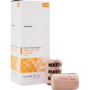 McKesson Elastic Bandage, Non-Sterile, Hook and Loop Closure, 3 in x 5 yds, 10 Count, 5 Packs, 50 Total(3 Inch X 5 Yard  10 Count)