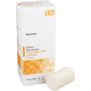 McKesson Elastic Bandages, Non-Sterile, Hook and Loop Closure, 3 in x 5 yd, 10 Count, 1 Pack(3 Inch x 5 yards)