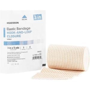 McKesson Elastic Bandages, Sterile, Hook and Loop Closure, 3 in x 5 yd, 1 Count, 1 Pack