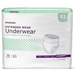 McKesson Extended Wear Adult Incontinence Underwear. Maximum Absorbency, Unisex Bladder Leak Protection, Pull-On Style with Tear-Away Sides (Medium, 16, Count)(X-Large)