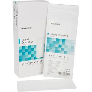 McKesson Island Dressing, Sterile, Polypropylene/Rayon, 4 in x 10 in, 25 Count, 1 Pack(4 X 10 Inch ( 25 ct))