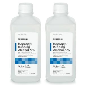 McKesson Isopropyl Rubbing Liquid Alcohol 70% [2 Count] USP First Aid Antiseptic, 16 oz(16 Fl Oz (Pack of 2))