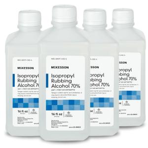 McKesson Isopropyl Rubbing Liquid Alcohol 70% [2 Count] USP First Aid Antiseptic, 16 oz(16 Fl Oz (Pack of 4))