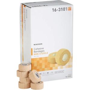 McKesson Non-Sterile Elastic Cohesive Bandage, Tan, 1 in x 5 yds, 1 Count, 30 Packs, 30 Total