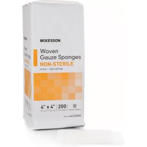 McKesson Non-Sterile Gauze Pads 3×3 Inch (4000 Count Bulk Pack) – 12-Ply 100% Cotton Non-Sterile Woven Sponges for Wound Care & First Aid – Highly Absorbent & Breathable Medical Supplies(4×4 Inch)