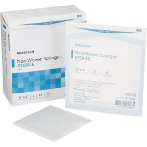 McKesson Non-Woven Sponges, Sterile, 4-Ply, Polyester/Rayon, 2 in x 2 in, 2 per Pack, 1500 Packs, 3000 Total(4 in x 4 in)