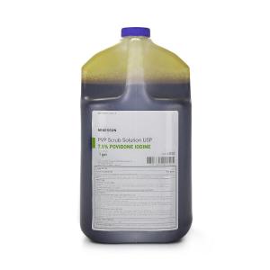 McKesson Povidone-Iodine Surgical Scrub Solution, Pre- and Post-Operation Scrubbing or Washing, 7.5% Strength – 1 gal Jug, 4 Count