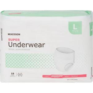 McKesson Super Adult Incontinence Underwear, [22 Count], Moderate Absorbency, Small, 20-34 in. Unisex Bladder Leak Protection, Pull-On Style with Tear-Away Sides, Postpartum and Incontinence Support(Large)