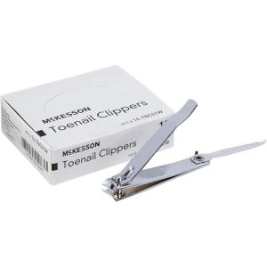 McKesson Toenail Clippers with File – Steel Nail Clippers with Thumb Squeeze Lever, 120 Count