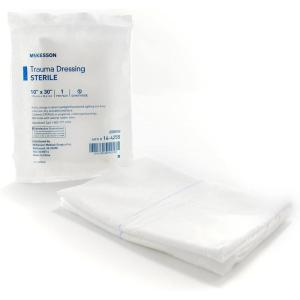 McKesson Trauma Dressing, Sterile, Non-Woven, Absorbent, 10 in x 30 in, 1 Count(10 X 30 Inch (50 ct))