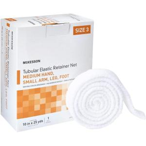 McKesson Tubular Elastic Retainer Net Dressing, Non-Sterile, XS Head, Small Shoulder, Thigh, Size 5, 14 1/2 in x 25 yd, 1 Count, 1 Pack(Size 3 10 Count)