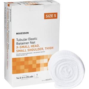 McKesson Tubular Elastic Retainer Net Dressing, Non-Sterile, XS Head, Small Shoulder, Thigh, Size 5, 14 1/2 in x 25 yd, 1 Count, 1 Pack(Size 5 1 Count)