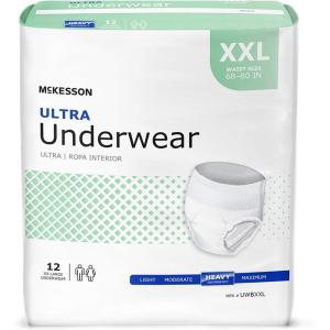 McKesson Ultra Adult Incontinence Underwear, [88 Count], Heavy Absorbency, Small, 22-36 in. Unisex Bladder Leak Protection, Pull-On Style with Tear-Away Sides, Postpartum and Incontinence Support(2X-Large (48 Count))