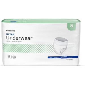 McKesson Ultra Adult Incontinence Underwear, [88 Count], Heavy Absorbency, Small, 22-36 in. Unisex Bladder Leak Protection, Pull-On Style with Tear-Away Sides, Postpartum and Incontinence Support(Small (88 Count))