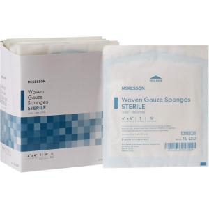 McKesson Woven Gauze Sponges, Sterile, 12-Ply, 100% Cotton, (4 X 4 Inch (50 ct))(4 X 4 Inch (50 ct))