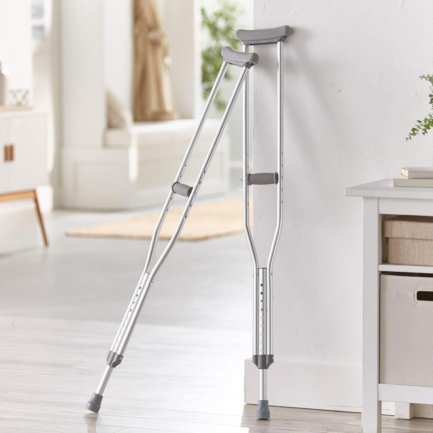image:imageMcKesson Aluminum Frame Push Button Underarm Crutches for Adults 350 lb Limit 1 Pair