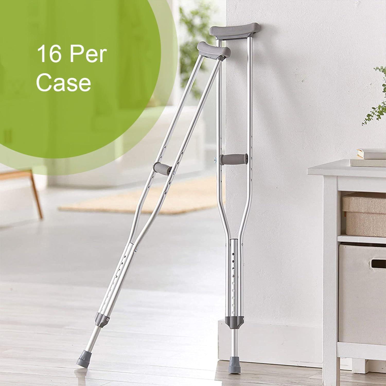 image:imageMcKesson Aluminum Frame Push Button Underarm Crutches for Adults 350 lb Limit 8 Pairs