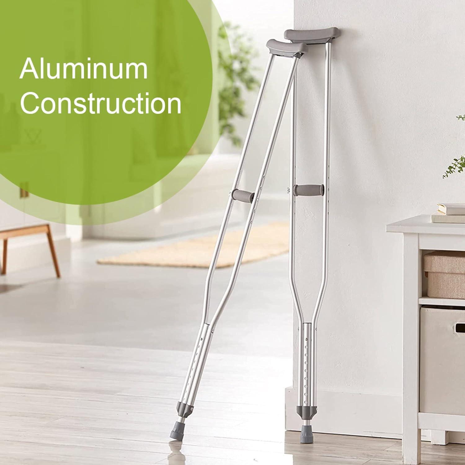 image:imageMcKesson Aluminum Frame Push Button Underarm Crutches for Tall Adults 350 lb Limit 1 Pair