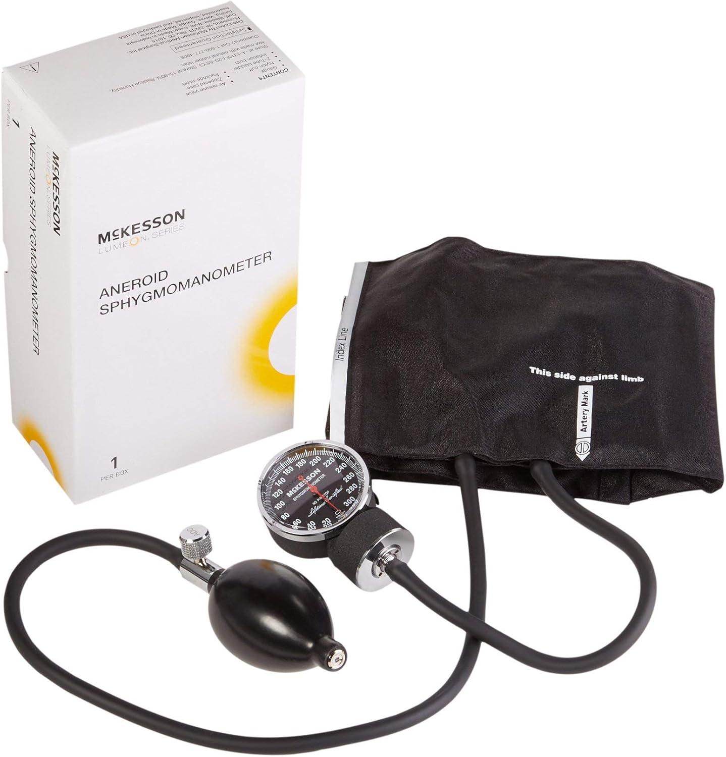 image:imageMcKesson Aneroid Sphygmomanometer Manual Blood Pressure Cuff Monitor with Carrying Case Cuff 3450 cm Burgundy 2 CountAdult Cuff 2340 cm 2 Count