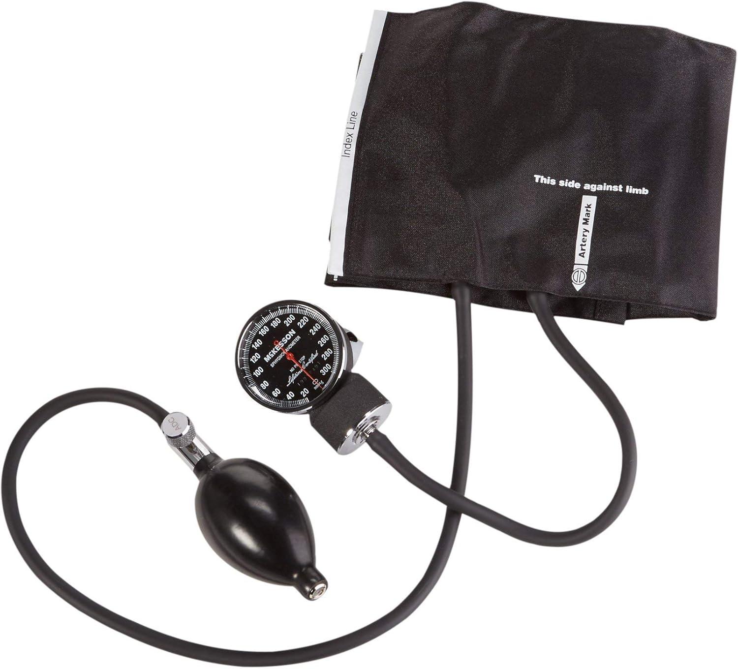 image:imageMcKesson Aneroid Sphygmomanometer Manual Blood Pressure Cuff Monitor with Carrying Case Cuff 3450 cm Burgundy 2 CountAdult Cuff 2340 cm 20 Count