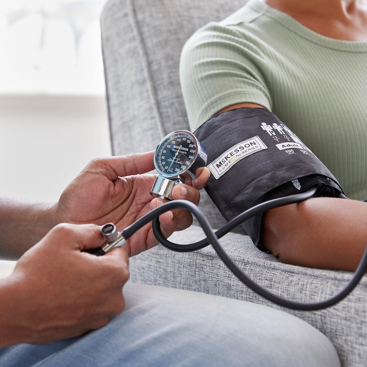 image:imageMcKesson Aneroid Sphygmomanometer Manual Blood Pressure Cuff Monitor with Carrying Case Pocket Size Cuff 2340 cm Black 20 CountAdult Cuff 2340 cm 1 Count