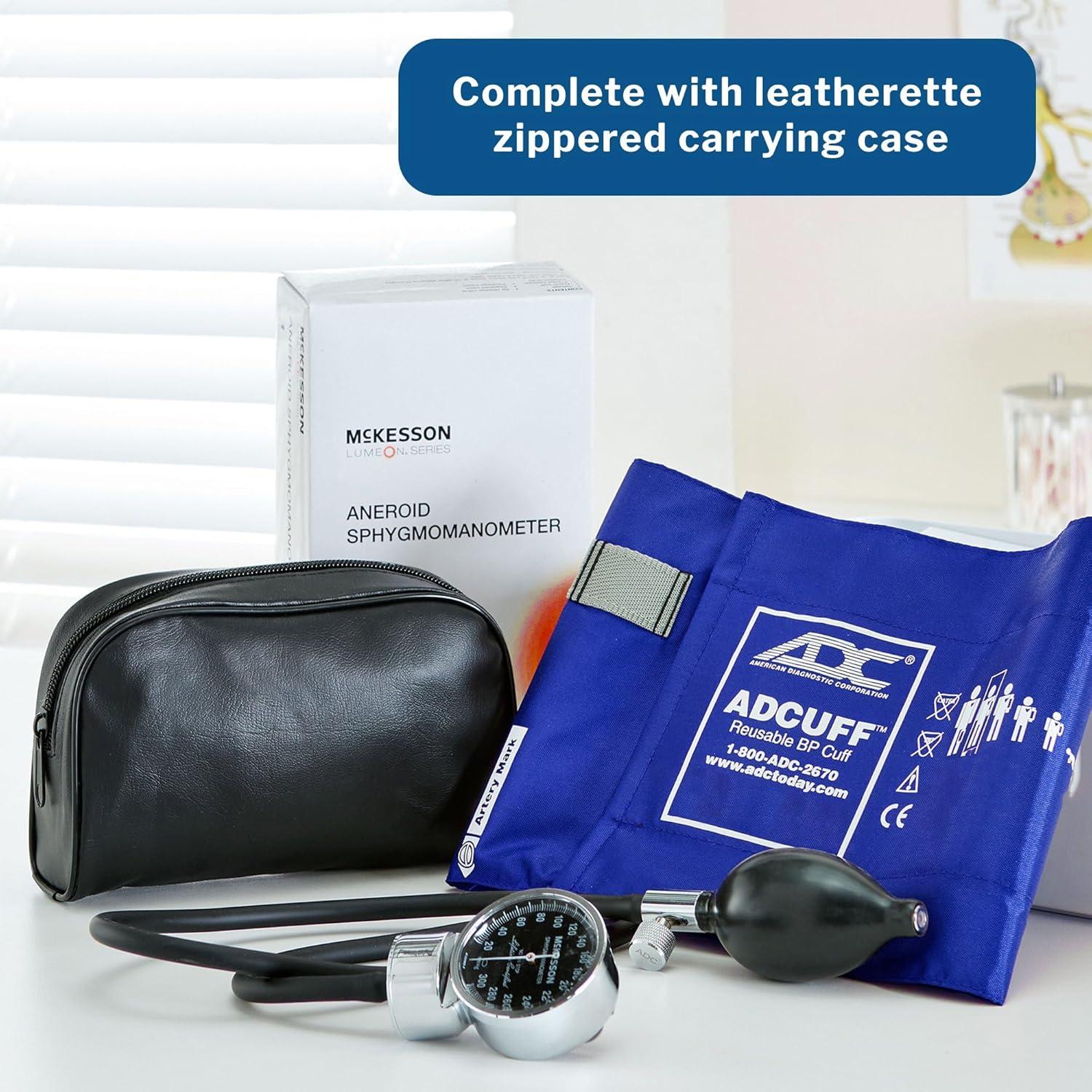 image:imageMcKesson Aneroid Sphygmomanometer Manual Blood Pressure Cuff Monitor with Carrying Case Pocket Size Cuff 2340 cm Black 20 CountSmall Adult Cuff 1927 cm 20 Count