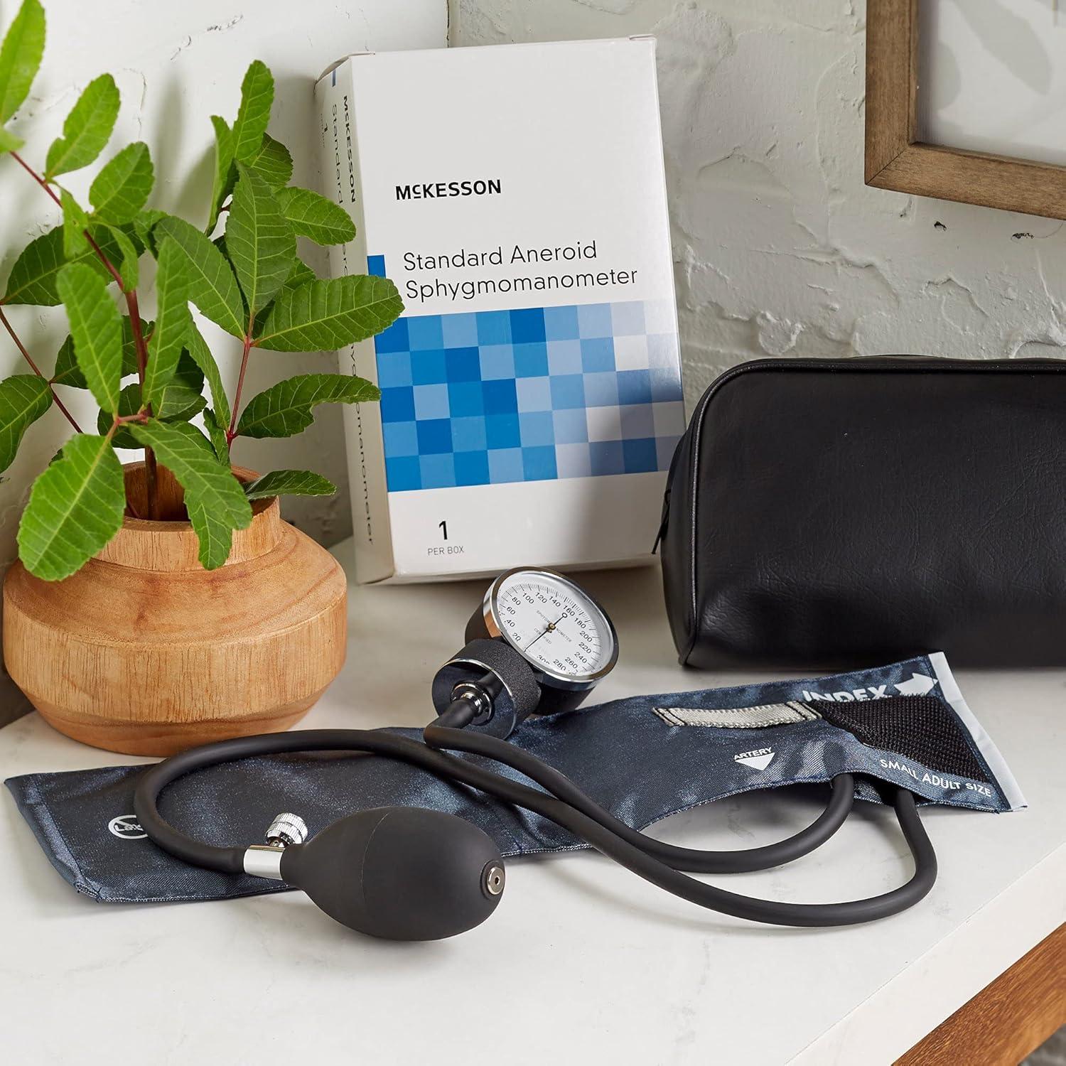 image:imageMcKesson Aneroid Sphygmomanometer Blood Pressure with Cuff Navy Adult Small 20 CountSmall Adult Cuff 20 Count